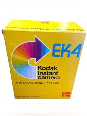 Vintage Kodak EK4 Instant Camera w/ Original Box & Inserts – Untested – As Is